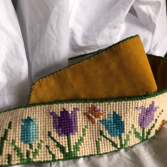 VINTAGE 70s Belt Hand Stitched One of a Kind - Picture 3 of 3